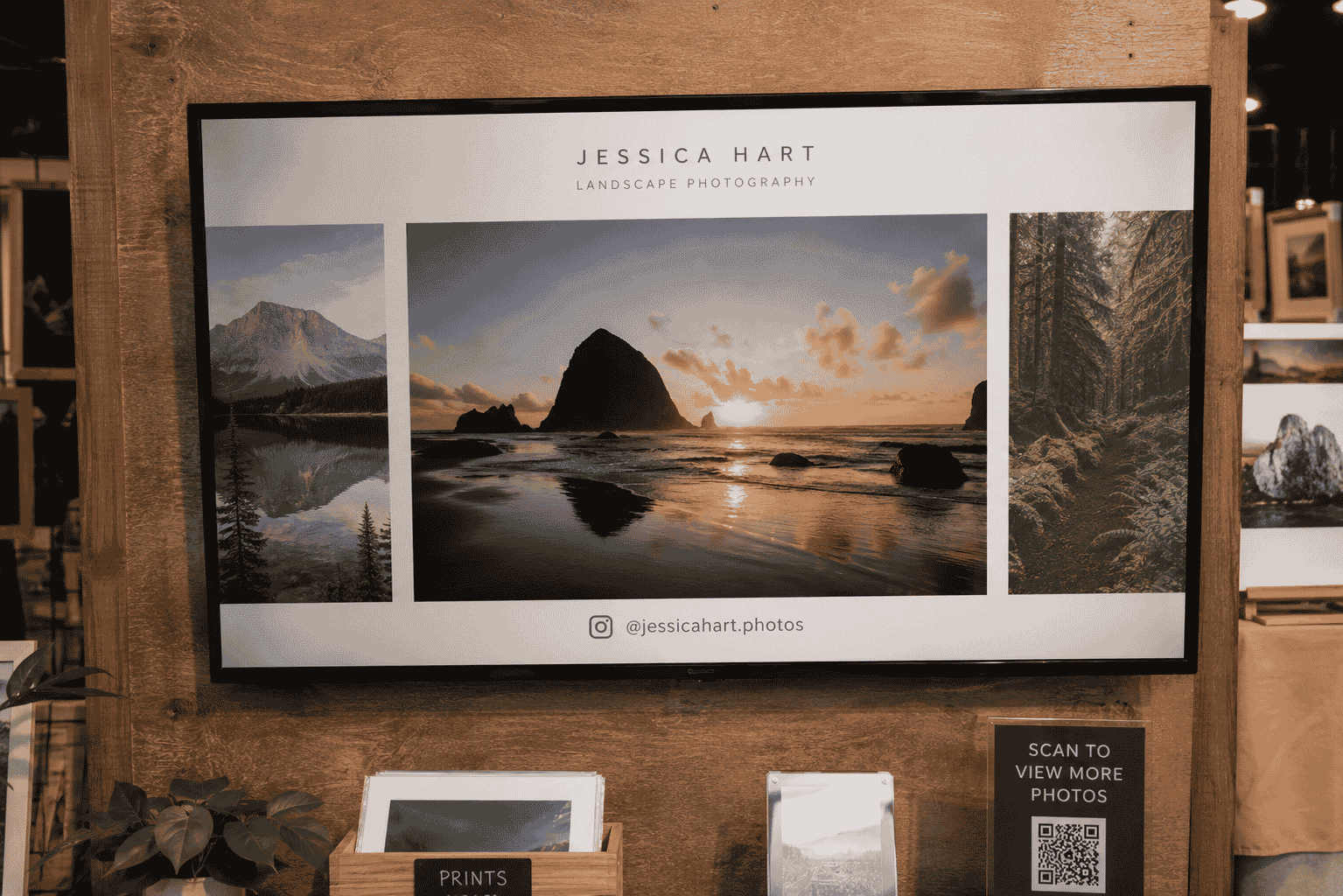 Photo gallery slideshow displayed on a TV screen